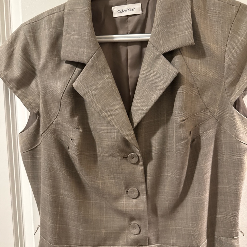 Calvin Klein Women's Asymmetrical Taupe Dress